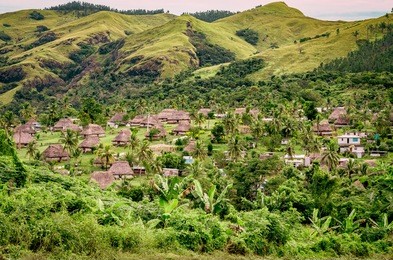 landscape view of navala village in fiji