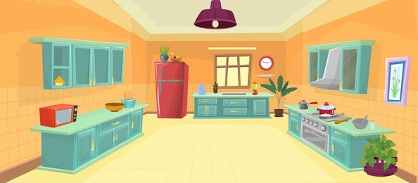 illustration kitchen / cartoon kitchen vector