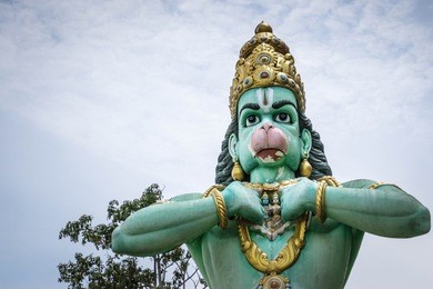 lord hanuman statue, at batu caves