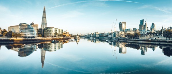 the banks of river thames seen from tower bridge