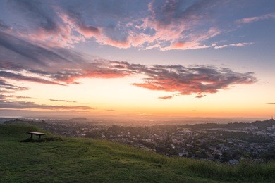 auckland top view ,sunrise.
