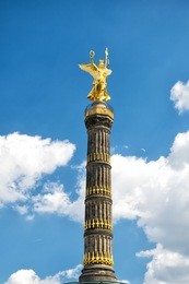 the victory column in berlin tiergarten, at sunny summer day berlin, germany
