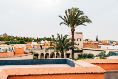 roof view of marrakech city, morocco