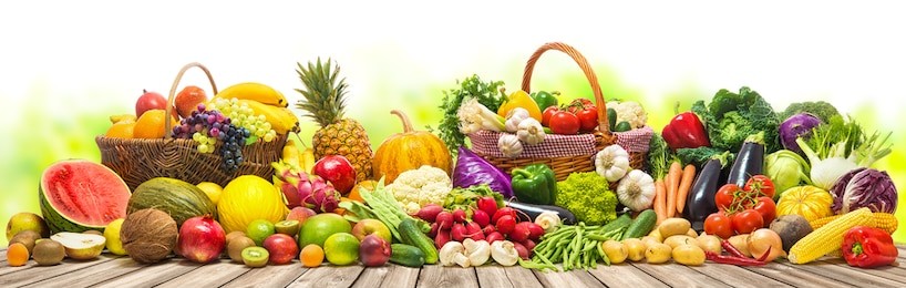 fresh vegetables and fruits background