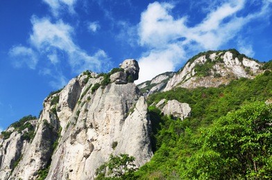 the dramatic cliffs and mountains in the fangdong scenic area of yandangshan located in zhejiang province china.