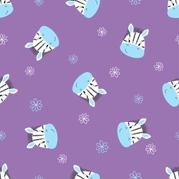 seamless cute zebra pattern. vector background for kids. baby print.