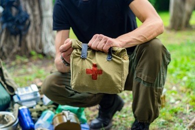 military medical aid, first aid kit