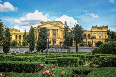 view of viaduct at the entrance of santos sao paulo brazil