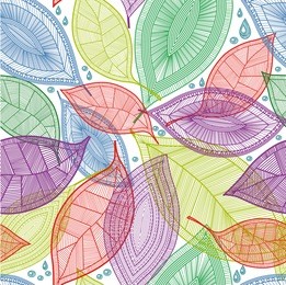 seamless abstract color leaves pattern