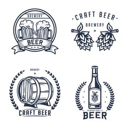set of beer logo, badge, label for brewing company