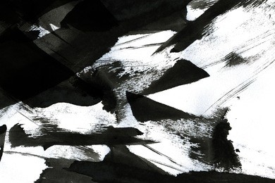 abstract ink background. marble style. black paint stroke texture on white paper. wallpaper for web and game design. grunge mud art. macro image of pen juice. dark smear.
