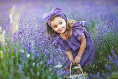 portrait of a girl at lavender field