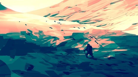 digital illustration of various abstract shape nature science fiction futuristic