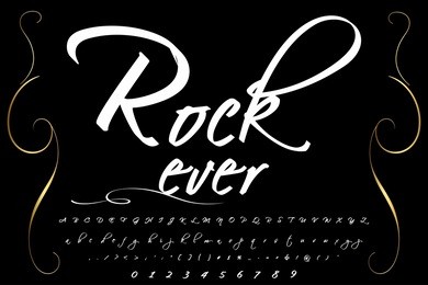 font handcrafted vector script alphabet font vintage old style and vector design handwritten,brush,retro,old style design,vector letters,vintage,labels,illustration rock ever