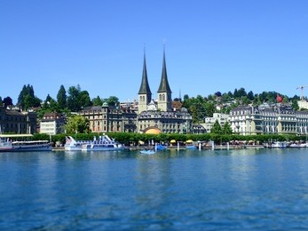 beautiful lucerne, lake lucerne and the swiss alps, switzerland