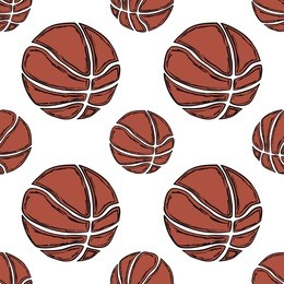 balls seamless pattern in hand drawn style - for paper, fabric and creative design