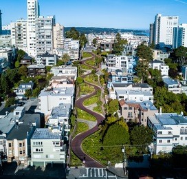iconic california landmark seen from above