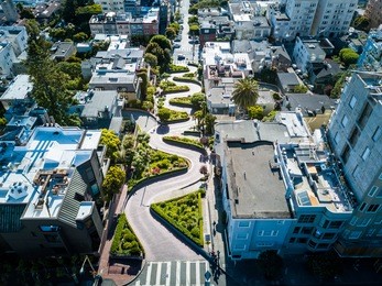 iconic california landmark seen from above