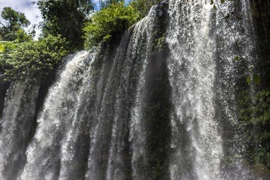 waterfall in the phnom kulen national park, cambodia