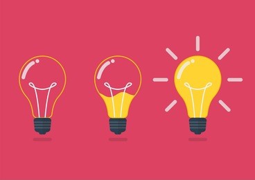 lightbulb with liquid inside. creative idea concept vector illustration