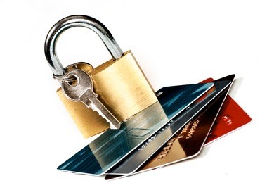 cards and padlock online banking, credit card transactions, trading, protection, fraud, identity theft, etc.