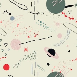 the seamless colorful pattern with space, stars, galaxies, constellations. hand drawn overlapping background for your design.textile, blog decoration, banner, poster, wrapping paper.