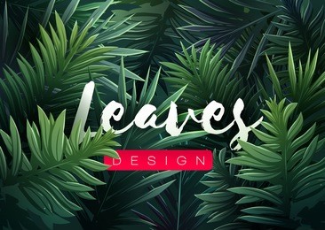 bright tropical background with jungle plants. exotic pattern with palm leaves. vector illustration