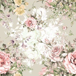 watercolor seamless pattern luxury bouquet k