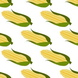 seamless pattern with fresh corn. vector illustration is perfect for fabric, textile, wrapping paper and other decoration design.