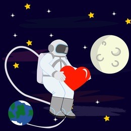 i love you to the moon and back with astronaut flying