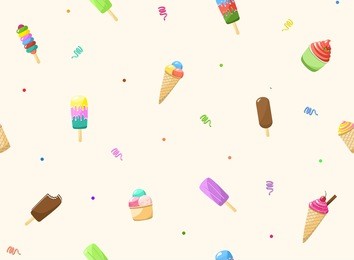 seamless ice cream pattern