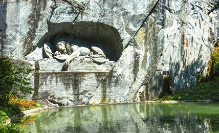the dying lion monument - one of lucerne symbols