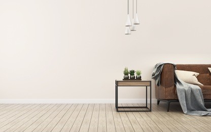 white room with a sofa. living room interior. scandinavian interior. -3d rendering