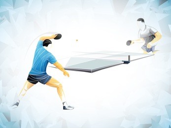 stylized two  player table tennis