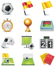 vector soccer icon set
