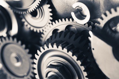 engine gear wheels, industrial background