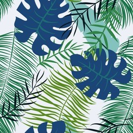 seamless pattern with tropical leaves