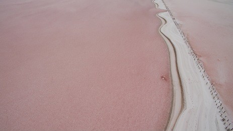 road through the lake