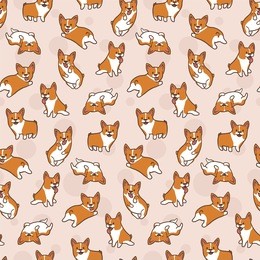 cartoon corgis pattern