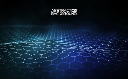 futuristic hexagon vector illustration. futuristic hexagon vector illustration. hud element. technology concept. 3d landscape. big data.