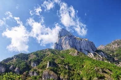 guanying peak mountains in the fangdong scenic area of yandangshan located in zhejiang province china.