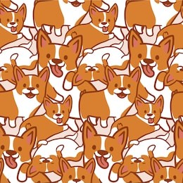 cartoon corgis pattern