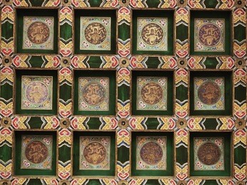 chinese ceiling, forbidden city, beijing, china 