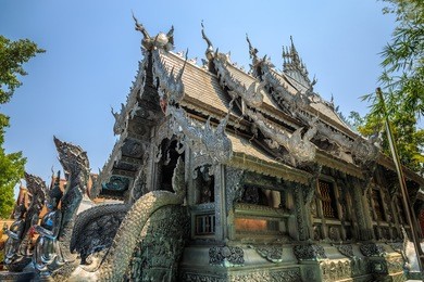 silver monastery in wat srisuphan, silver buddhas in wat sri suphan, the famous silver temple in chiang mai, thailand