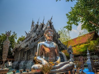 silver monastery in wat srisuphan, silver buddhas in wat sri suphan, the famous silver temple in chiang mai, thailand