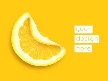 abstract modern food graphical background with lemon. bright colors.