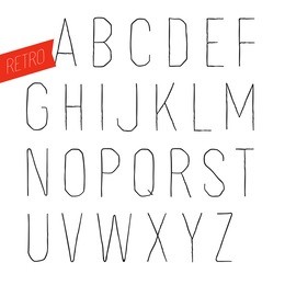 handmade retro inline outline font. white letters on white background. sans serif type. decorative vector alphabet