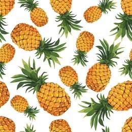 seamless pineapple pattern on white background