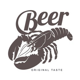 vector vintage logo template lobster. sea food, craft beer, alcohol, ale, brewery, bar, shop emblems and label. branding identity corporate logo design template. isolated on a white background