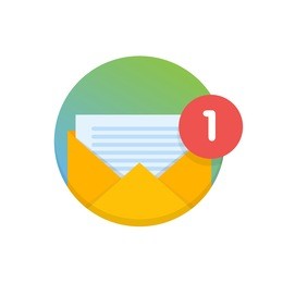 mail envelope icon with documents. email send concept vector illustration.